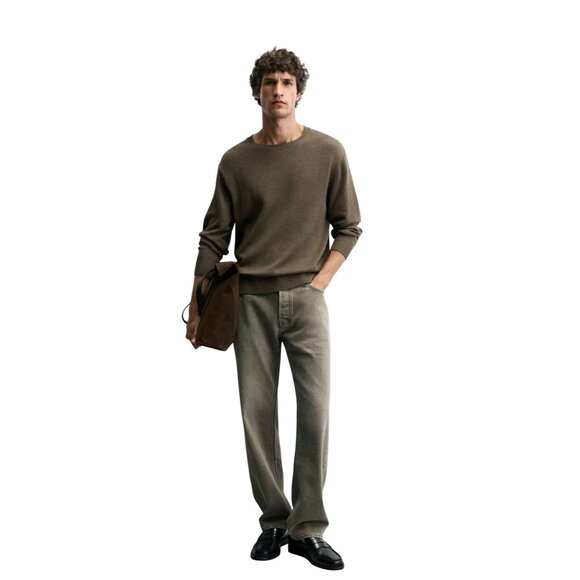 Zara Dark Brown Twisted Texture Sweater Viscose Blend Ribbed Cuff & Cuffs Size X - Picture 1 of 5